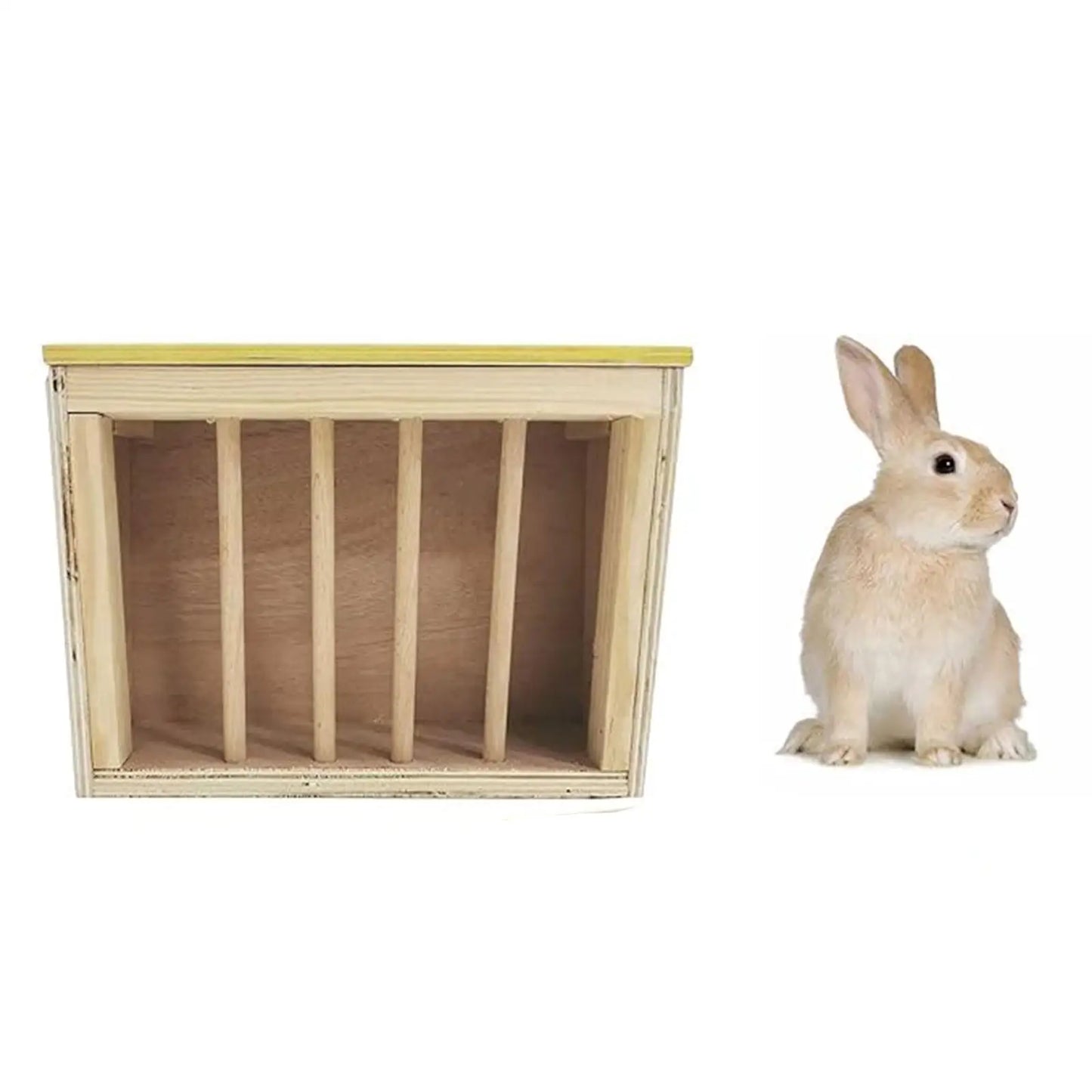 Wood Rabbit Hay Feeder Rack