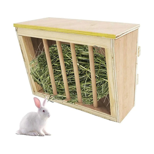 Wood Rabbit Hay Feeder Rack