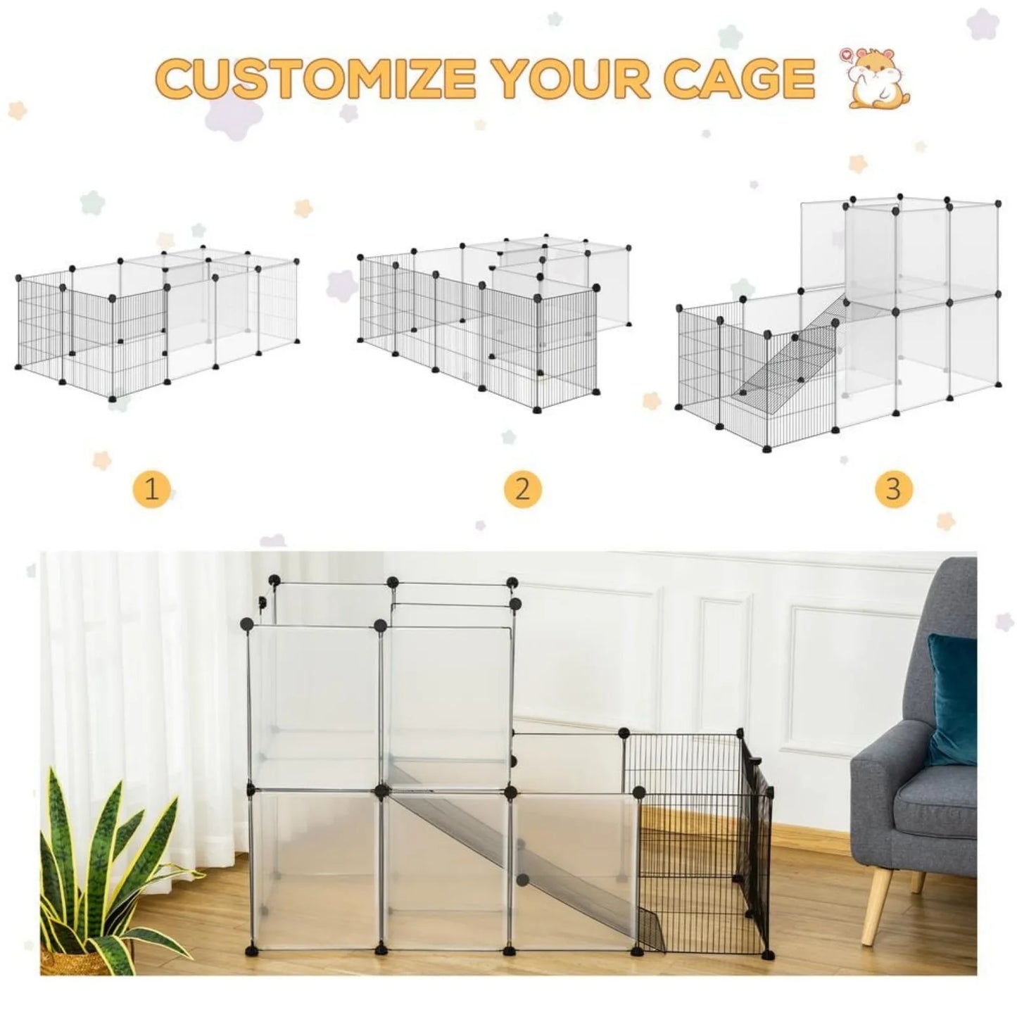 Portable Plastic Rabbit Cage